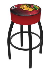 Chicago Blackhawks (Red Background) L8B1 Hockey Team Logo Bar Stool