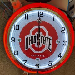 19" Ohio State University Neon Clock