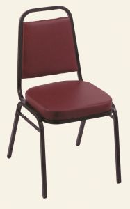 Commercial 18" Stack Chair | Durable Burgundy Vinyl Seating by Holland Bar Stool
