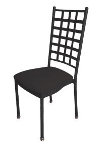 18" Upholstered Banquet Stack Chair with Black Vinyl