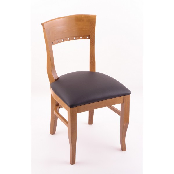 Hampton 18 3160 Dining Room Chair Medium Finish And Vinyl Seat