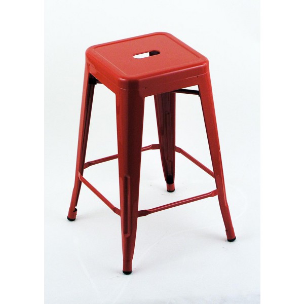 4 Pack - 24" Seat Height Indoor Outdoor Red Backless Bar ...