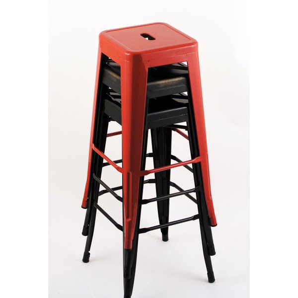 4 Pack - 24" Seat Height Indoor Outdoor Black Backless Bar ...