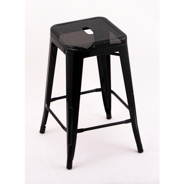 4 Pack - 24" Seat Height Indoor Outdoor Black Backless ...